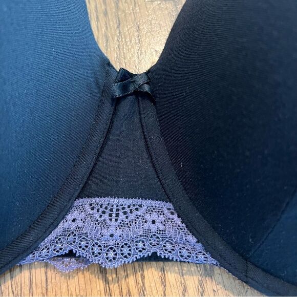 Adore Me Women's Bra Plus Contour Full Coverage Black/Purple Lace Sz. 44E (DD) - Picture 5 of 14